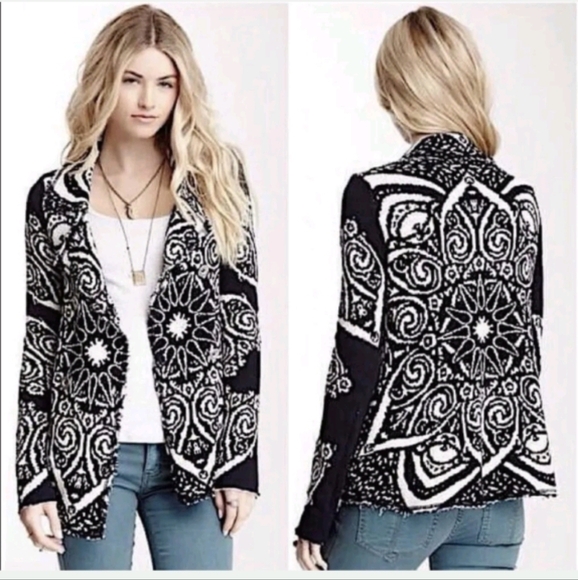 Free People smitten kitten raw hem button front cardigan sweater sz S - Picture 1 of 8